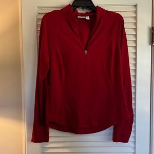 Athleta Women's Red Quarter-Zip Sweatshirt